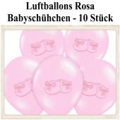 Baby Party Luftballons, Babyschuhe, Rosa