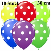 Luftballons Big Dots, bunt sortiert, 30 cm, 10 Stück