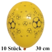 Luftballons Fußball, schwarz-gelb, 30 cm, 10 Stück