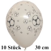 Luftballons Fußball, schwarz-weiß, 30 cm, 10 Stück