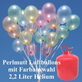 Luftballons-Helium-Einweg-Set-Hochzeit-50-Perlmutt-Luftballons-Farbauswahl-2.2-Liter-Einweg-Helium