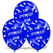 Motiv-Luftballons Ich vermisse Dich, blau, 3 Stueck