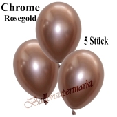 Luftballons in Chrome Rose Gold, 28-30 cm, 5 Stück