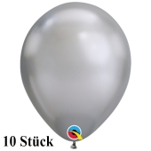 Qualatex Luftballons in Chrome Silver, 27,5 cm, 10 Stück