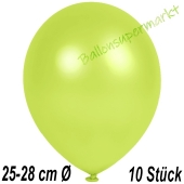 Metallic Luftballons in Apfelgrün, 25-28 cm, 10 Stück