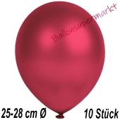 Metallic Luftballons in Burgund, 25-28 cm, 10 Stück