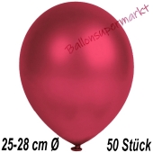 Metallic Luftballons in Burgund, 25-28 cm, 50 Stück