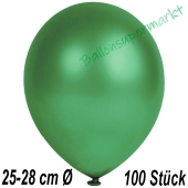 Metallic Luftballons in Dunkelgrün, 25-28 cm, 100 Stück
