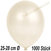 Metallic Luftballons in Elfenbein, 25-28 cm, 1000 Stück