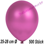Metallic Luftballons in Fuchsia, 25-28 cm, 500 Stück