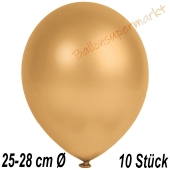 Metallic Luftballons in Gold, 25-28 cm, 10 Stück