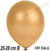 Metallic Luftballons in Gold, 25-28 cm, 100 Stück