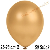 Metallic Luftballons in Gold, 25-28 cm, 50 Stück