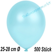 Metallic Luftballons in Hellblau, 25-28 cm, 500 Stück