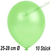 Metallic Luftballons in Mintgrün, 25-28 cm, 10 Stück