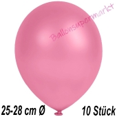 Metallic Luftballons in Rosa, 25-28 cm, 10 Stück