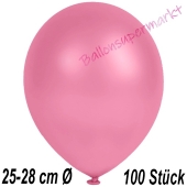 Metallic Luftballons in Rosa, 25-28 cm, 100 Stück