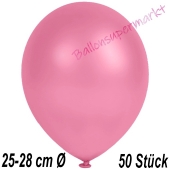 Metallic Luftballons in Rosa, 25-28 cm, 50 Stück