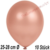 Metallic Luftballons in Rosegold, 25-28 cm, 10 Stück