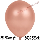 Metallic Luftballons in Rosegold, 25-28 cm, 5000 Stück