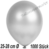 Metallic Luftballons in Silber, 25-28 cm, 1000 Stück