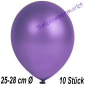 Metallic Luftballons in Violett, 25-28 cm, 10 Stück