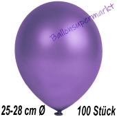 Metallic Luftballons in Violett, 25-28 cm, 100 Stück