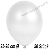 Metallic Luftballons in Weiß, 25-28 cm, 50 Stück