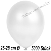 Metallic Luftballons in Weiß, 25-28 cm, 5000 Stück