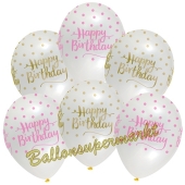 Pink Chic Happy Birthday, Luftballons zum Geburtstag