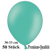 Premium Luftballons aus Latex, 30 cm - 33 cm, aquamarin, 50 Stück