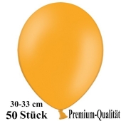 Premium Luftballons aus Latex, 30 cm - 33 cm, Mandarin-Orange, 50 Stück