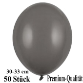 Premium Luftballons aus Latex, 30 cm - 33 cm, grau, 50 Stück