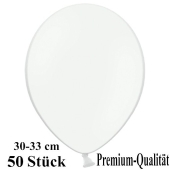 Premium Luftballons aus Latex, 30 cm - 33 cm, weiß 50 Stück
