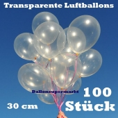 Luftballons Transparent, 30 cm, 100 Stück