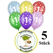 Luftballons mit der Zahl 1 zum 1. Geburtstag, 25 Stück, bunt gemischt, 30-33 cm