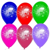 Luftballons Zahl 100 zum 100. Jubiläum und Geburtstag, 5 Stück
