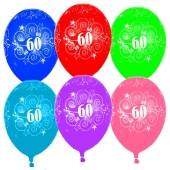 Luftballons Zahl 60 zum 60. Geburtstag, 5 Stück