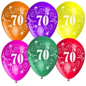 Luftballons Zahl 70 zum 70. Geburtstag, 5 Stück