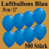 Luftballons zu Karneval und Fasching, 30 cm, Blau, 500 Stück