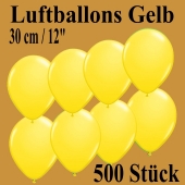 Luftballons zu Karneval und Fasching, 30 cm, Gelb, 500 Stück