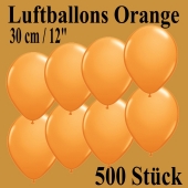 Luftballons zu Karneval und Fasching, 30 cm, Orange, 500 Stück