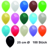 Luftballons Bunt gemischt, 25 cm, 100 Stück, preiswert und günstig