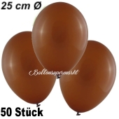 Luftballons 25 cm, Chocolate, 50 Stück