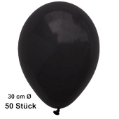 Luftballon Schwarz, Pastell, gute Qualität, 50 Stück