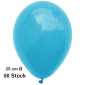 Luftballons Türkis, 25 cm, 50 Stück, preiswert und günstig