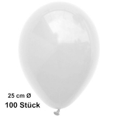 Luftballons Weiß, 25 cm, 100 Stück, preiswert und günstig