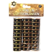 3 Rollen Luftschlangen Schwarz-Gold 30 zum 30. Geburtstag