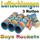 Luftschlangen Boys Rockets, 3 Rollen