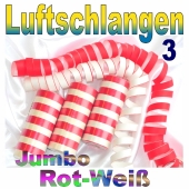 Luftschlangen Jumbo Rot-Weiß, 3 Rollen